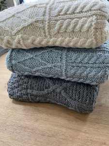 画像1: aran woollen mills 　アランニット ストール (1)