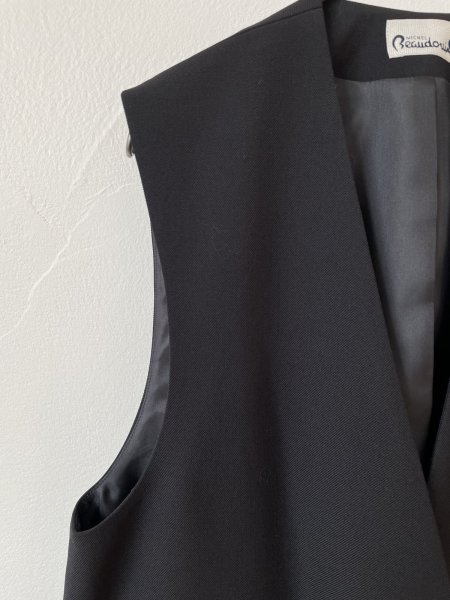 画像2: michel beaudouin　ノンミュールウール混ベスト(ブラック) (2)