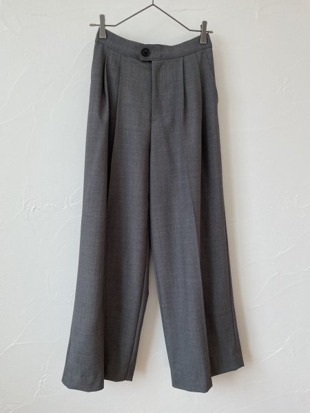 画像1: michel beaudouin　ノンミュールウール混パンツ(チャコール) (1)