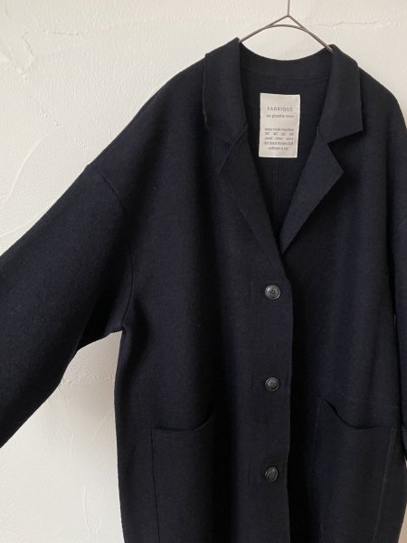 画像2: FABRIQUE en planete terre　圧縮ウールコート(ネイビー) (2)