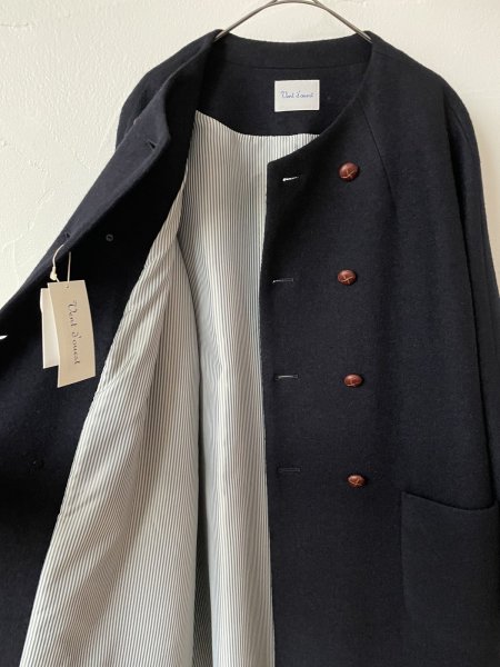 画像8: Vent d'ouest 　ダブルボタンウールコート(ネイビー) (8)