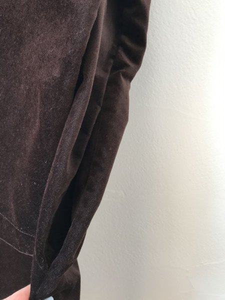 画像3: Honnete 　ベロアロングスリーブVカラーワンピース（Brown） (3)