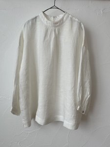 画像1: FABRIQUE en planete terre　French Linen oversize tops９分袖(ホワイト) (1)