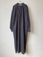 画像1: fog linen work 　コットン カルティック ワンピース ツリー ネイビー (1)