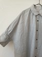 画像3: Honnete 　ハーフスリーブギャザーシャツ(ice grey) (3)