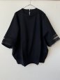 画像1: Porter des boutons　袖口CLUNY LACEレース　オーバルプルオーバー(ブラック） (1)