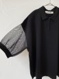 画像2: Porter des boutons　ポロカラーニット(ブラック） (2)