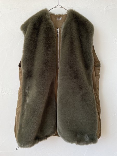 画像1: ALWEL 　Reversible Sleeveless Jacket(カーキ) (1)