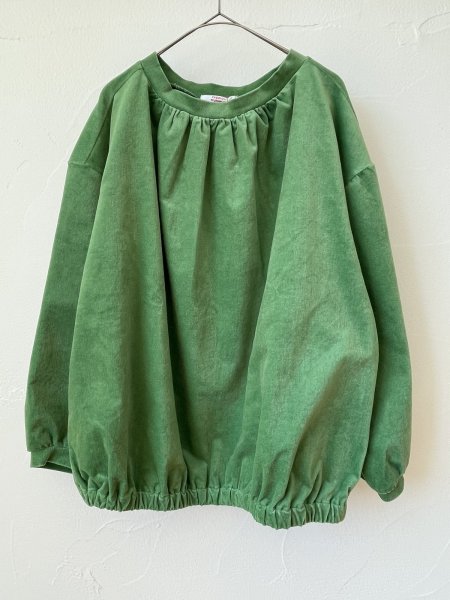 画像1: FABRIQUE en planete terre　organic gather tops (グリーン) (1)