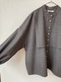 画像3: FABRIQUE en planete terre　washable stand collar blouse(グレー) (3)
